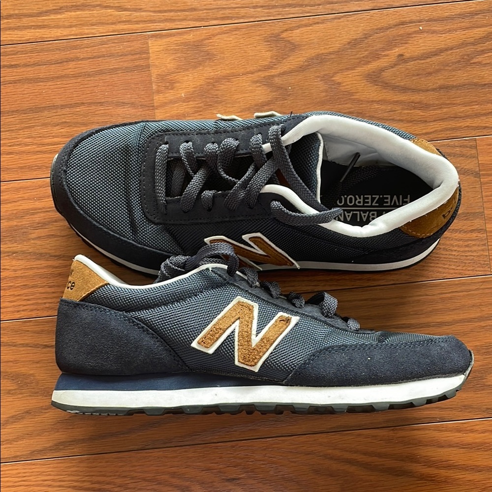 New Balance 501  Men's Blue and Tan Sneakers